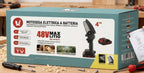 48 V-os mini akkumulátoros láncfűrész, 4", 2 akkumulátorral