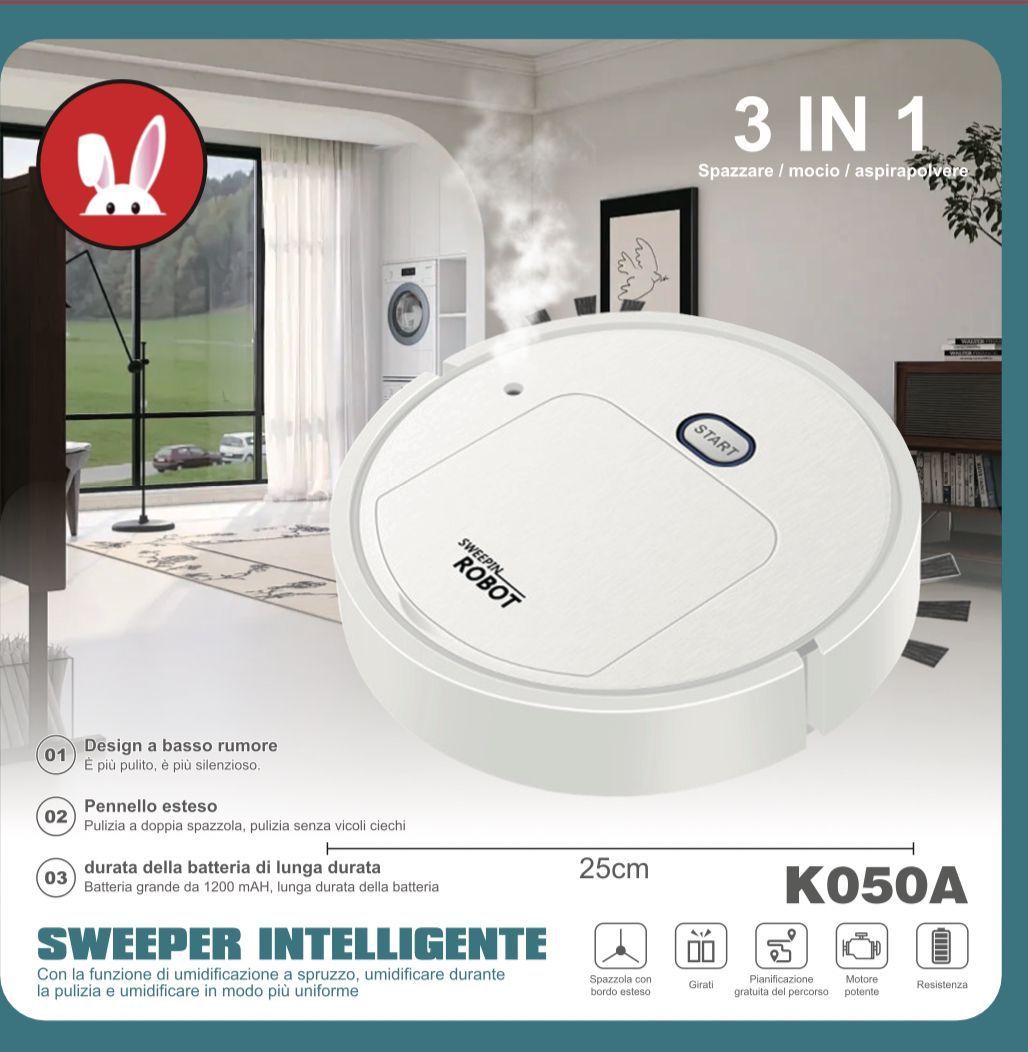 K050A 3 az 1-ben seprő robot permetező felmosással