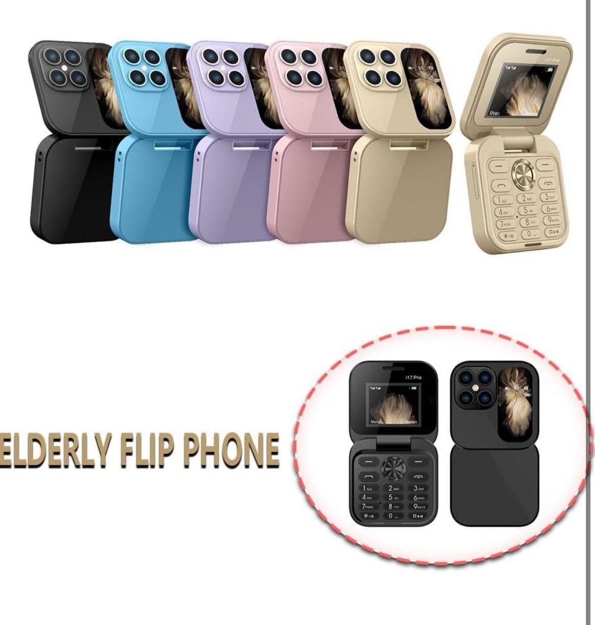 i17 Pro Mini kihajtható telefon nagy gombokkal