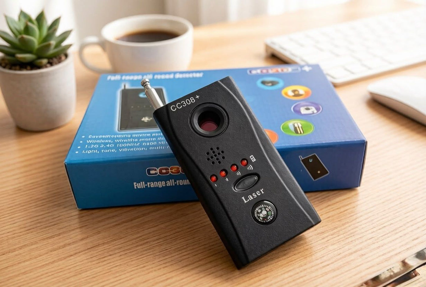 CC308+ Anti-Spy RF jel és rejtett kamera érzékelő