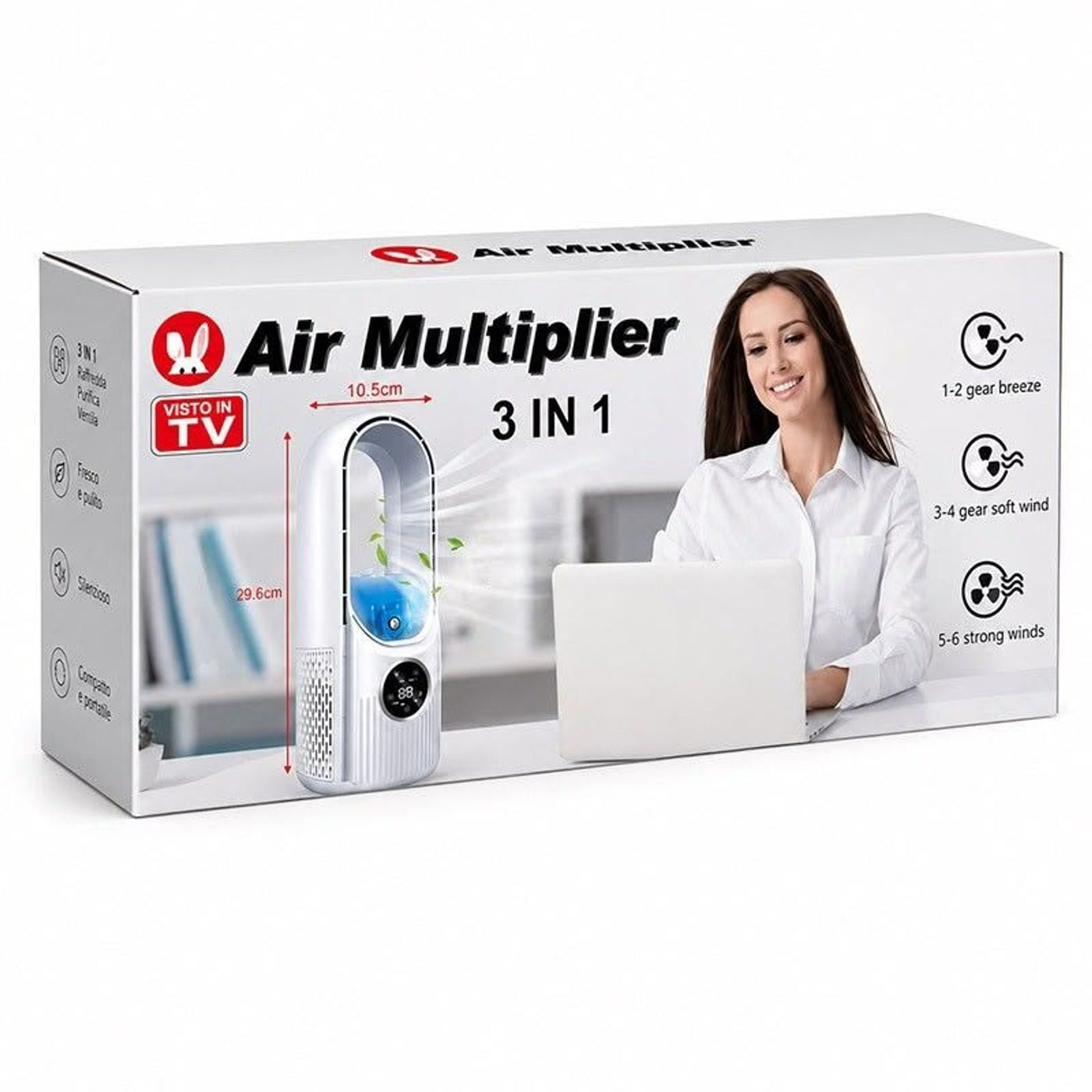 Air Multiplier 3 az 1-ben, lapát nélküli asztali hűtőventilátor