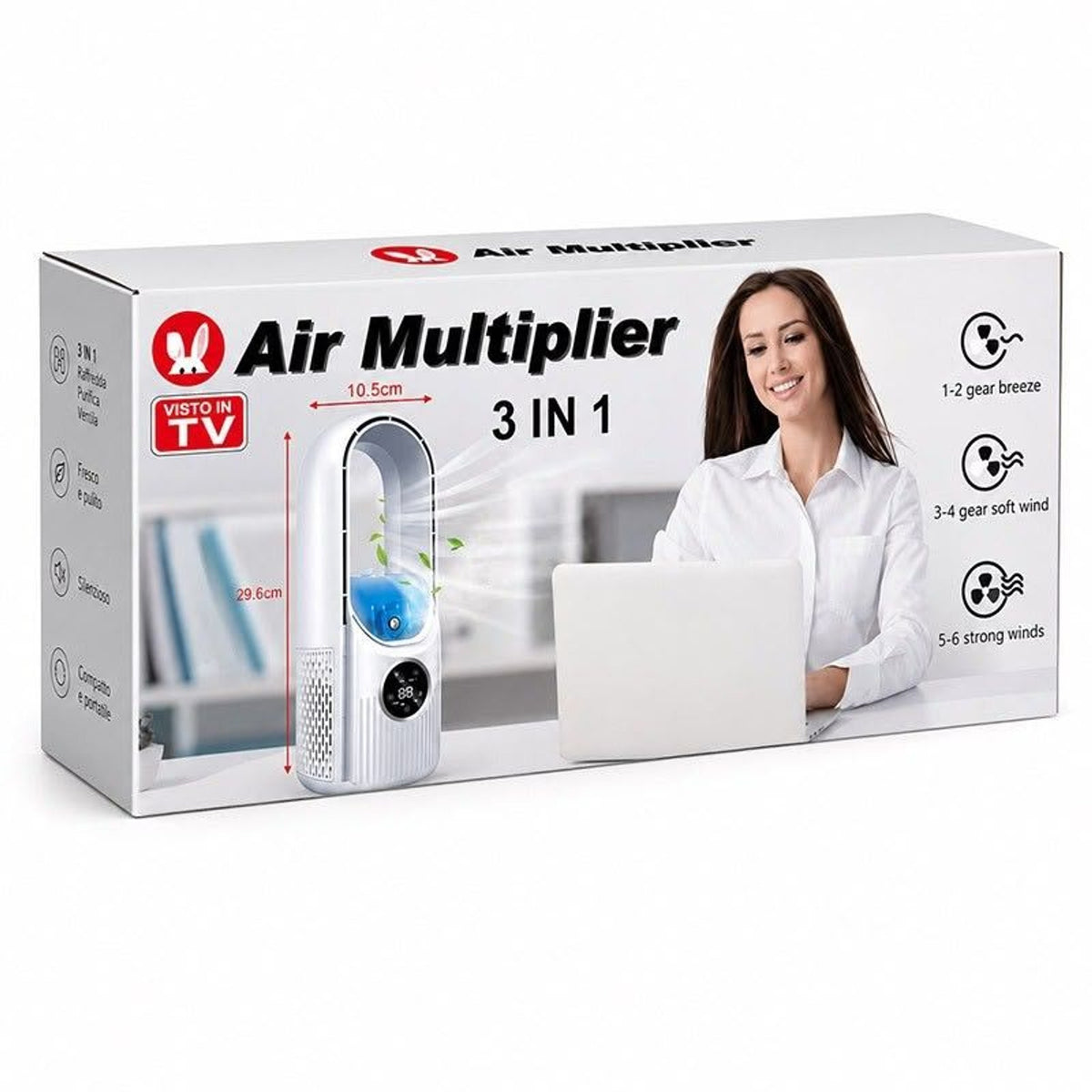 Air Multiplier 3 az 1-ben, lapát nélküli asztali hűtőventilátor