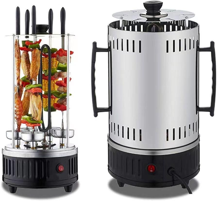 Elektromos függőleges kebabgrill forgó nyársakkal
