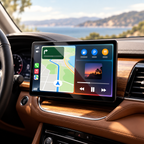 Vezeték nélküli CarPlay és Android Auto kijelző az autóban